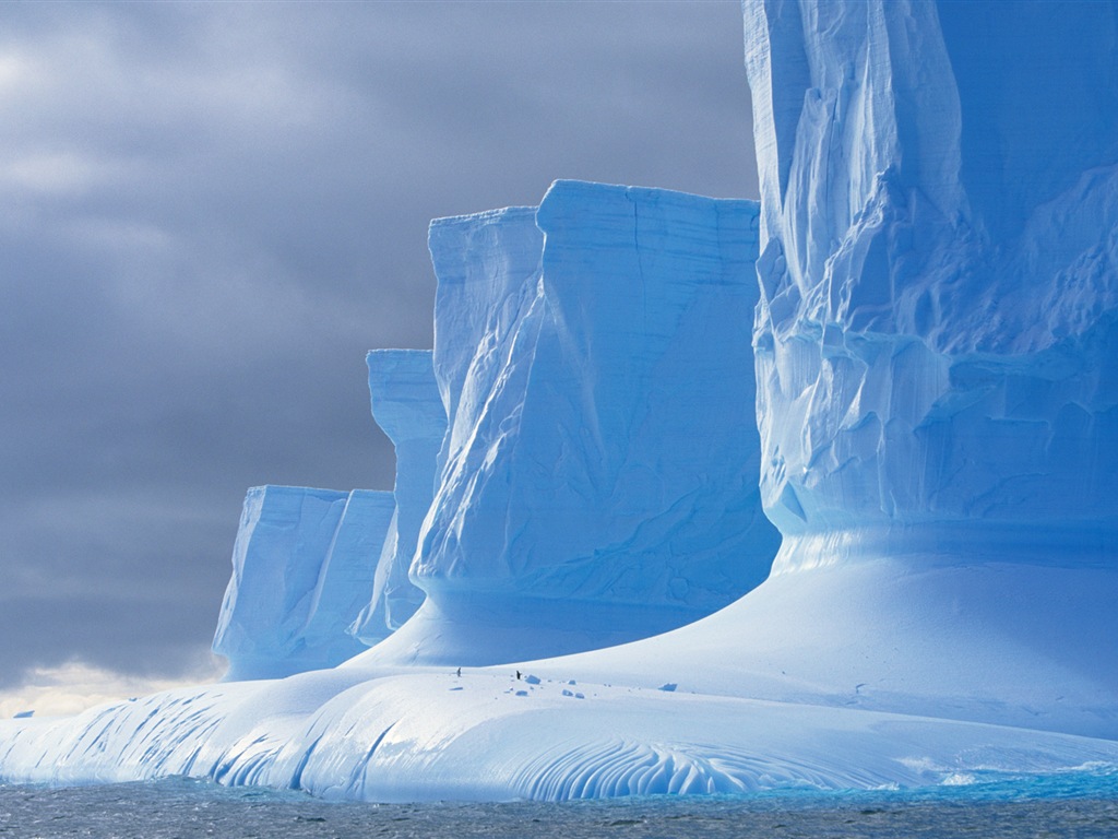 Windows 8: Fondos de pantalla, paisajes antárticos nieve, pingüinos antárticos #5 - 1024x768