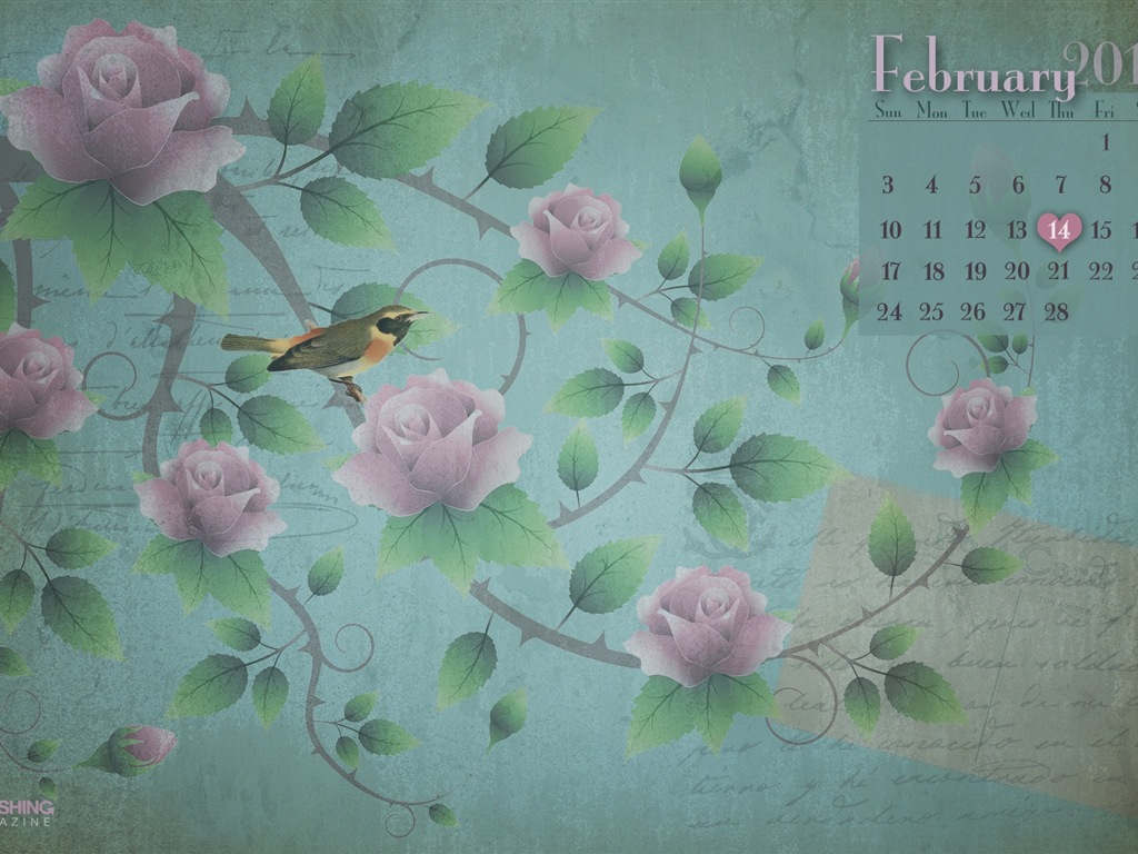 February 2013 Calendar wallpaper (1) #14 - 1024x768