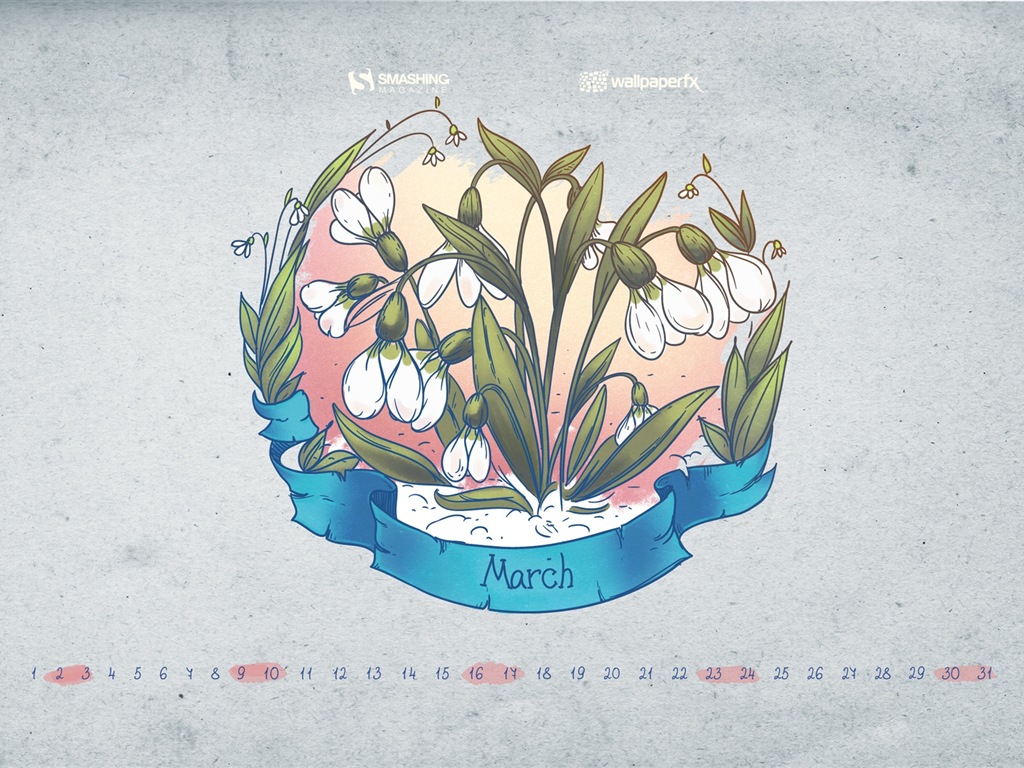 März 2013 Kalender Wallpaper (2) #11 - 1024x768