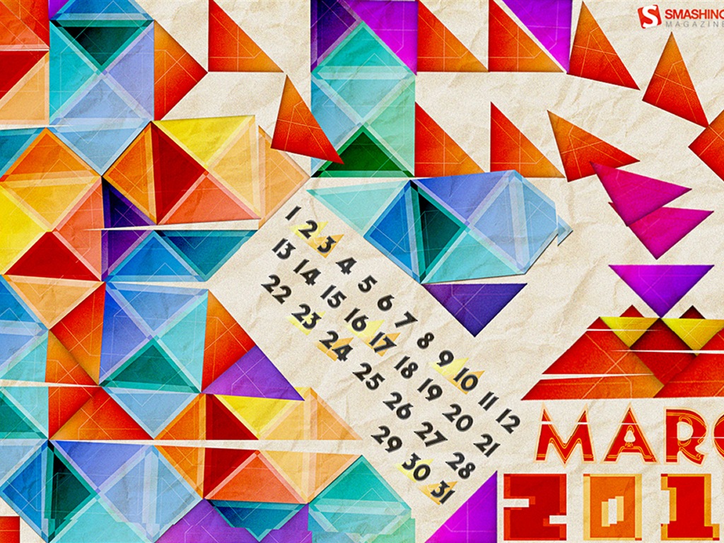 März 2013 Kalender Wallpaper (1) #16 - 1024x768
