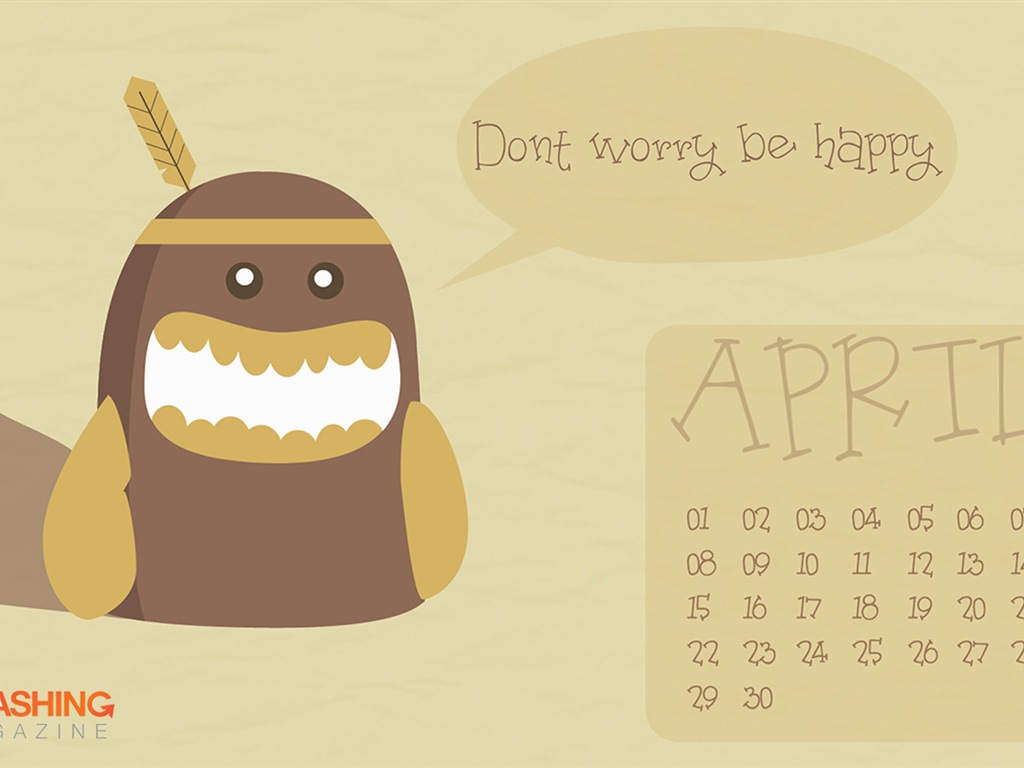 2013年4月 月曆壁紙(一) #20 - 1024x768