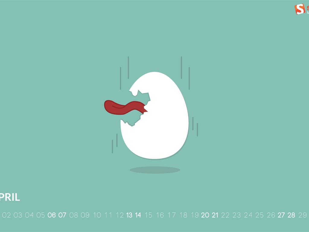 2013年4月 月曆壁紙(一) #22 - 1024x768