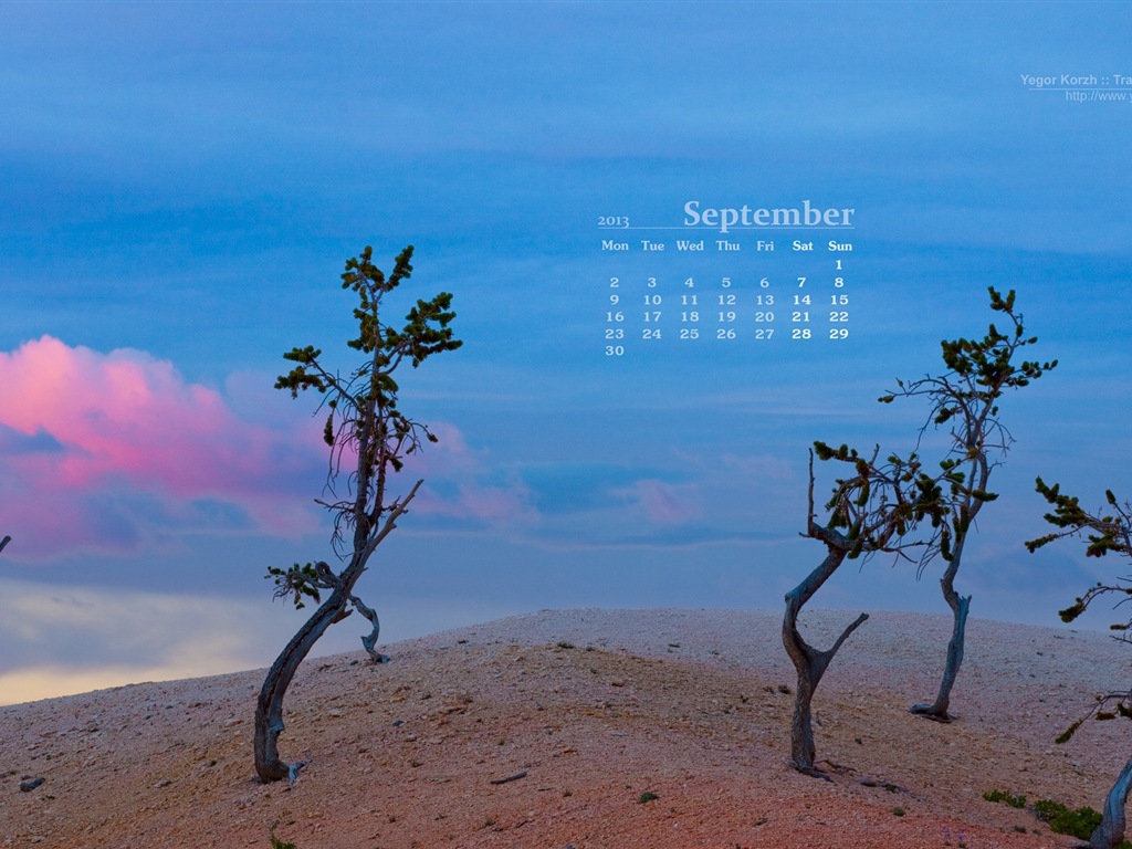September 2013 Kalender Wallpaper (1) #6 - 1024x768