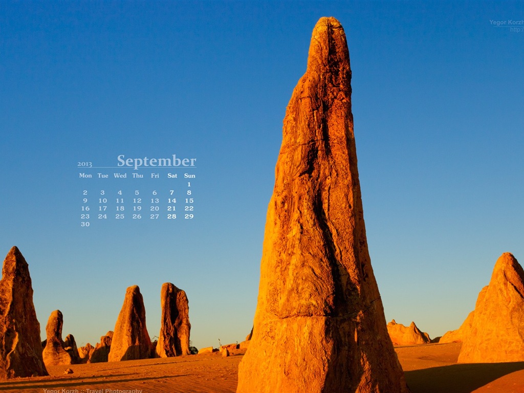September 2013 Kalender Wallpaper (1) #8 - 1024x768