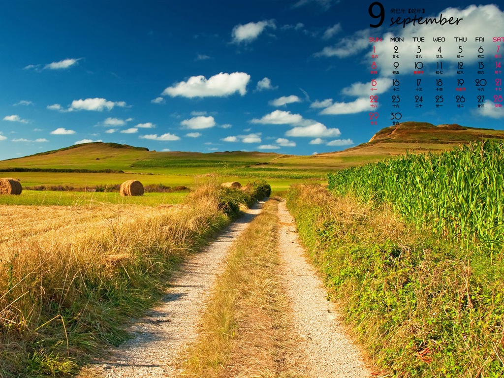 September 2013 Kalender Wallpaper (1) #17 - 1024x768