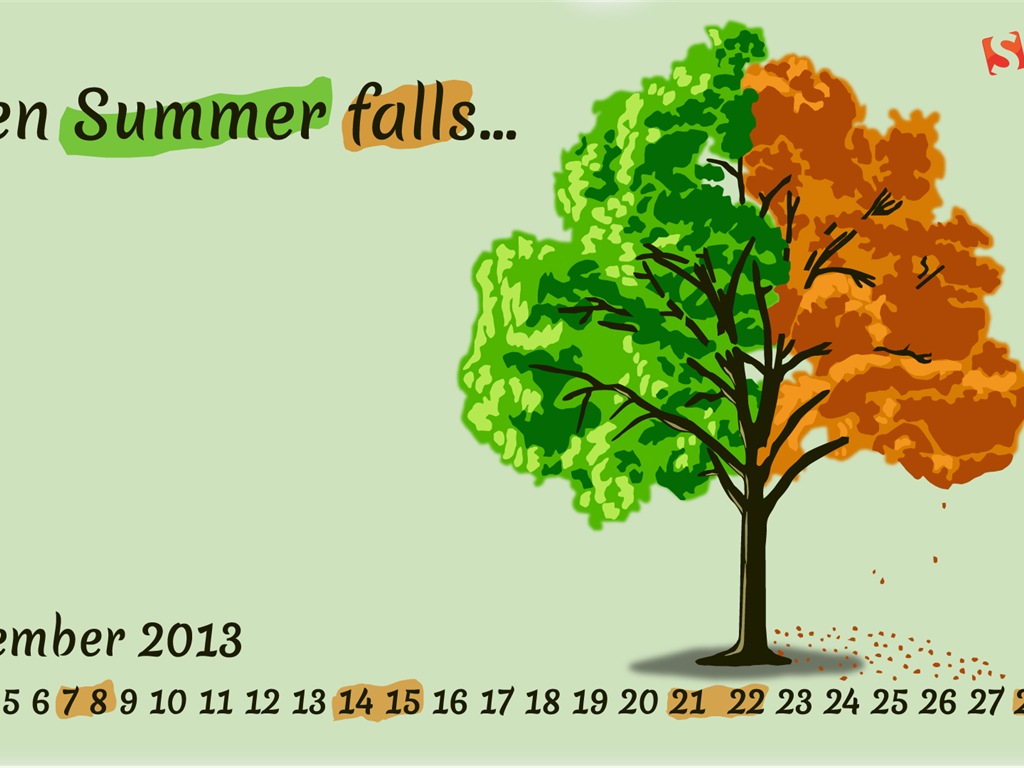 2013年9月 月曆壁紙(二) #19 - 1024x768