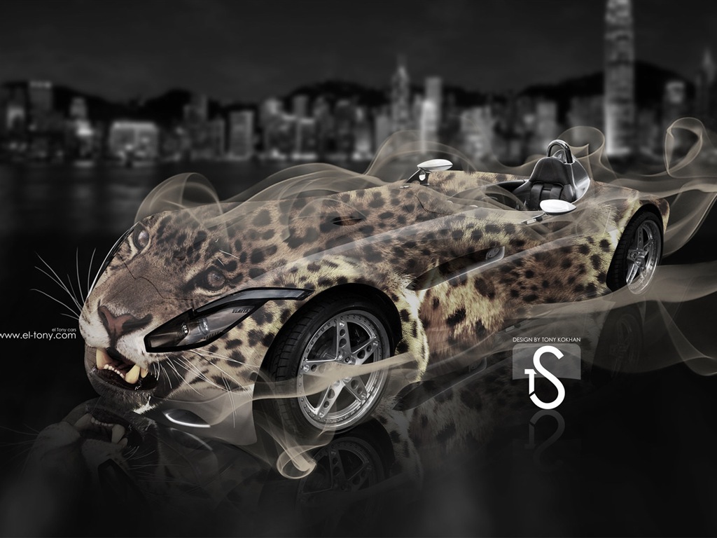 梦幻创意汽车设计壁纸，动物汽车2 - 1024x768