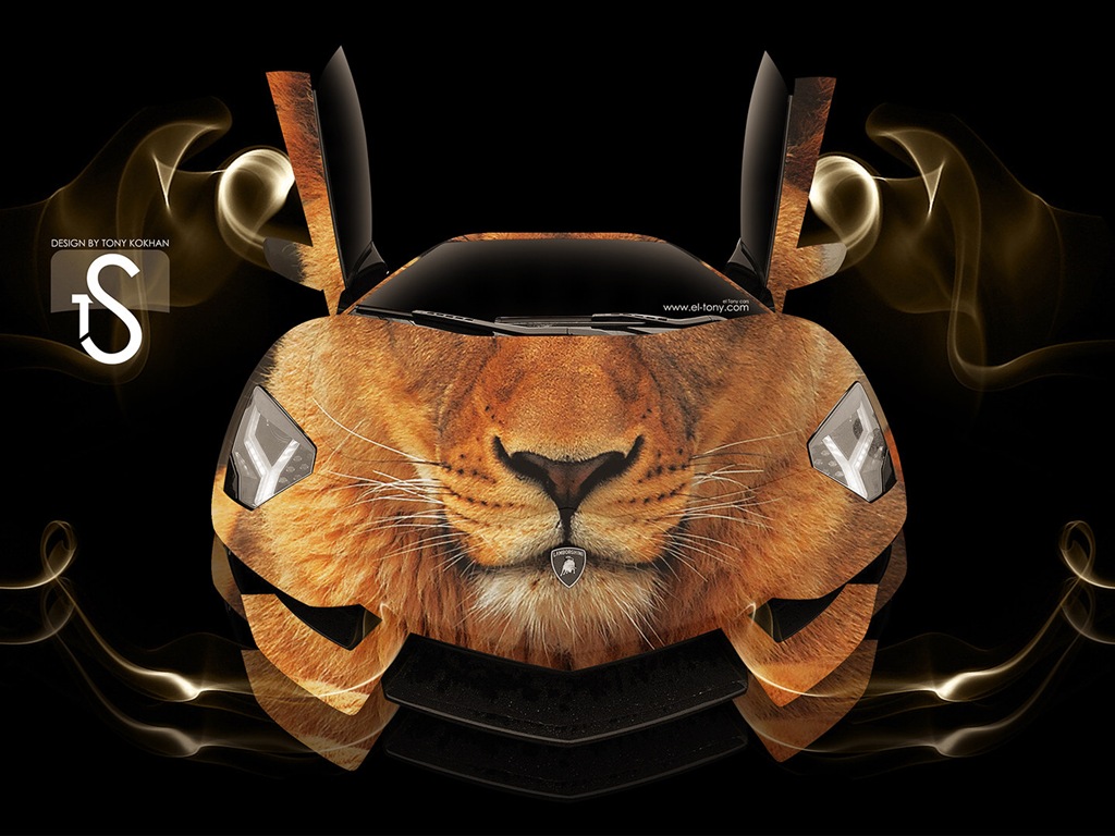 夢幻創意汽車設計壁紙，動物汽車 #3 - 1024x768