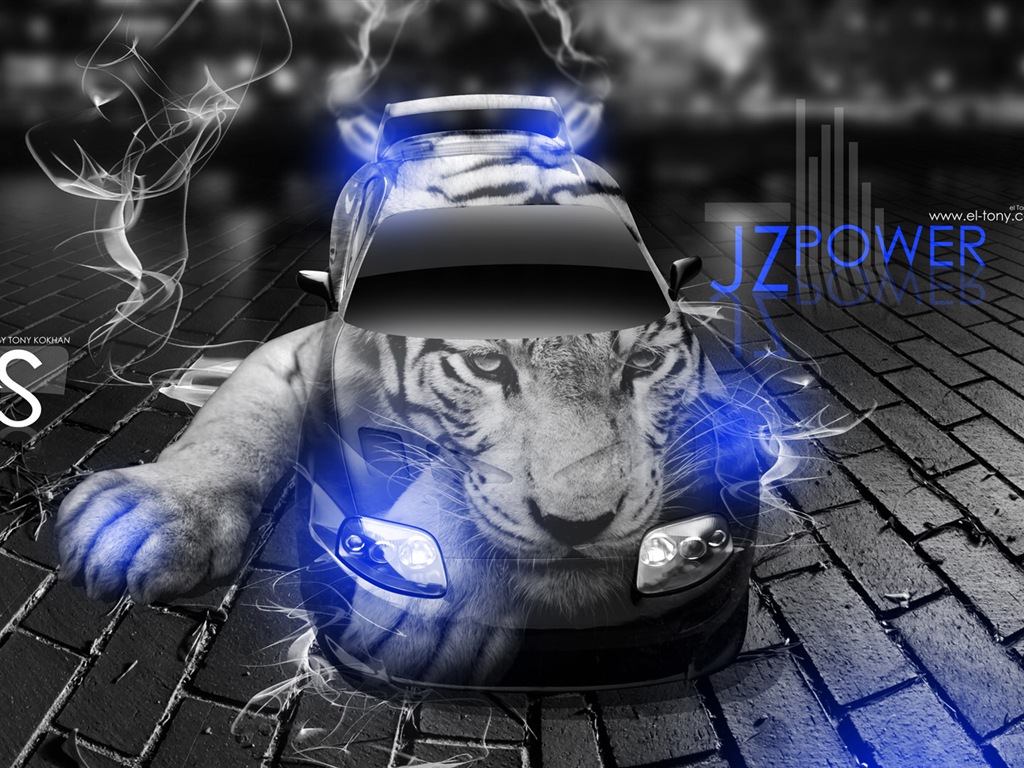 夢幻創意汽車設計壁紙，動物汽車 #5 - 1024x768