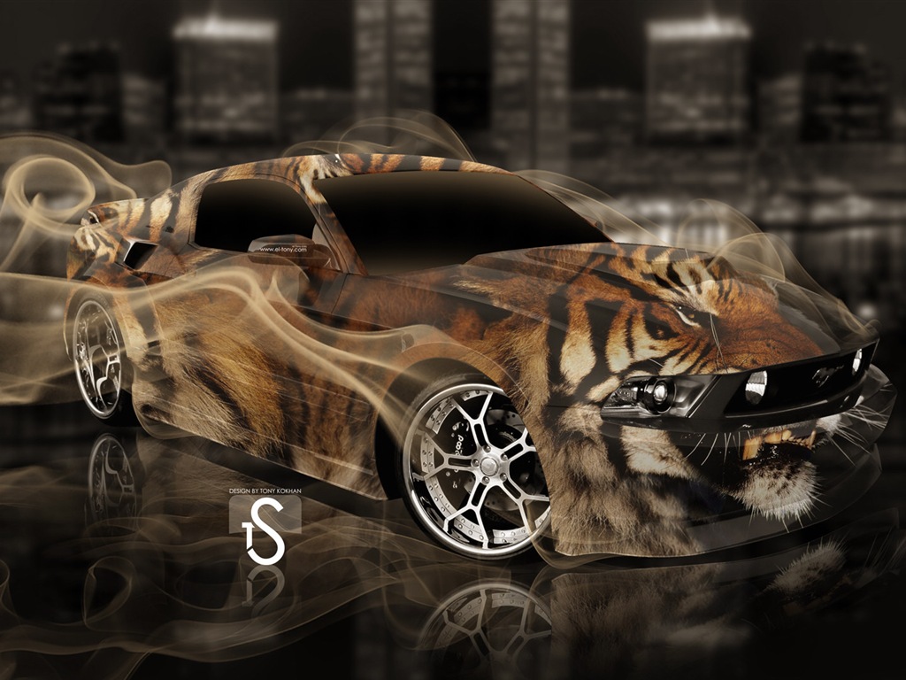 夢幻創意汽車設計壁紙，動物汽車 #13 - 1024x768