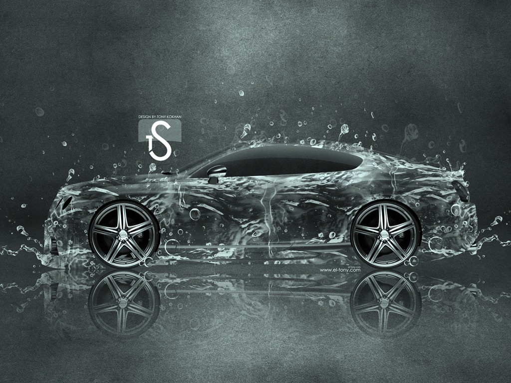水花飛濺，汽車創意設計精美壁紙 #2 - 1024x768