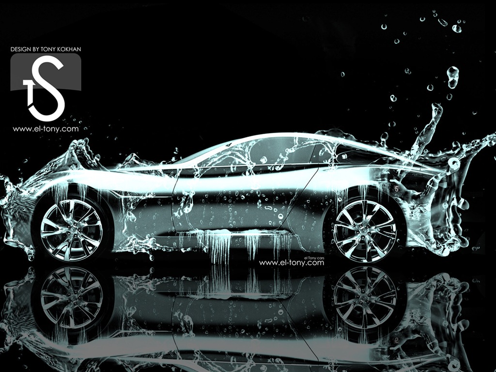 Les gouttes d'eau splash, beau fond d'écran de conception créative de voiture #13 - 1024x768