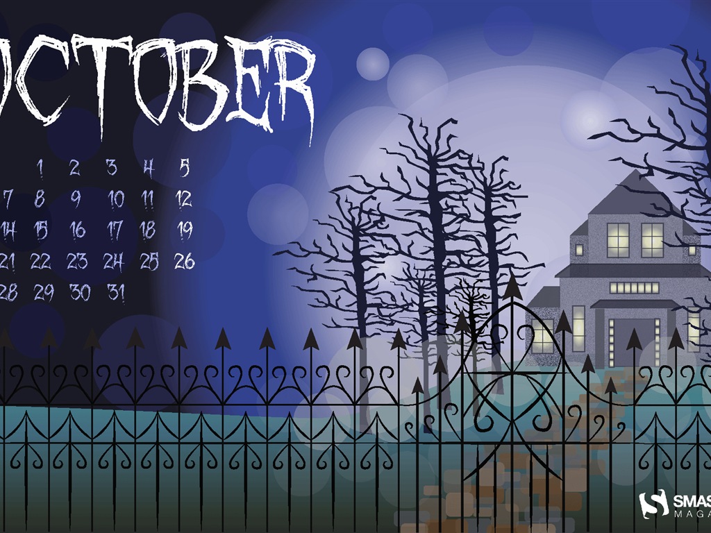 2013年10月カレンダー壁紙（2） #1 - 1024x768