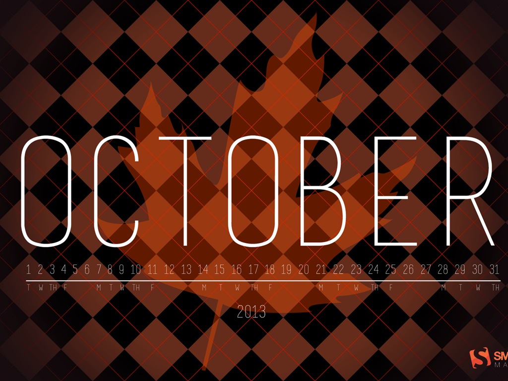 October 2013 calendar wallpaper (2) #7 - 1024x768