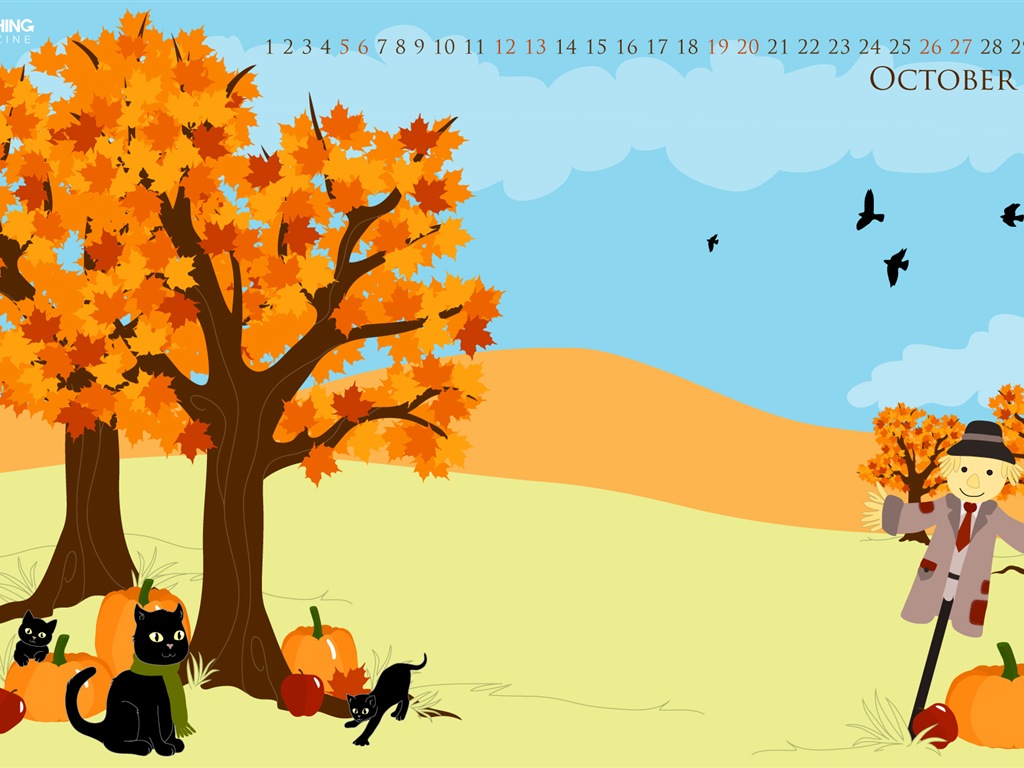 October 2013 calendar wallpaper (2) #15 - 1024x768