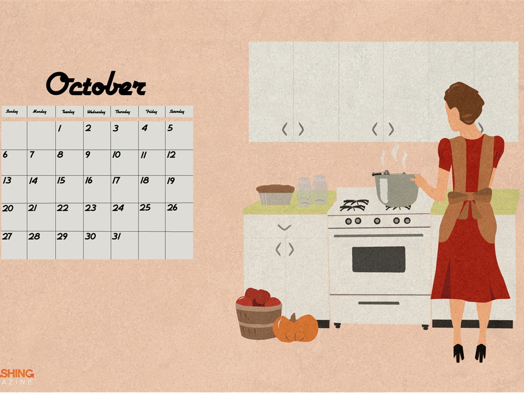 October 2013 calendar wallpaper (2) #17 - 1024x768