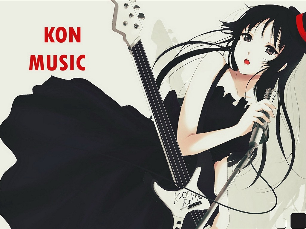 Hudební kytara Anime girl HD tapety na plochu #2 - 1024x768