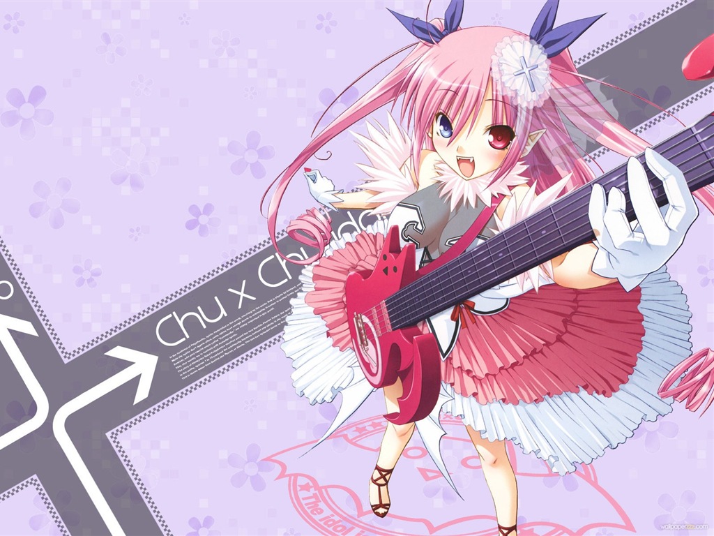 Hudební kytara Anime girl HD tapety na plochu #9 - 1024x768