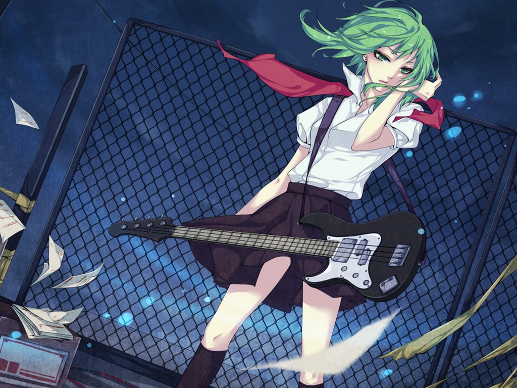 Hudební kytara Anime girl HD tapety na plochu #16 - 1024x768