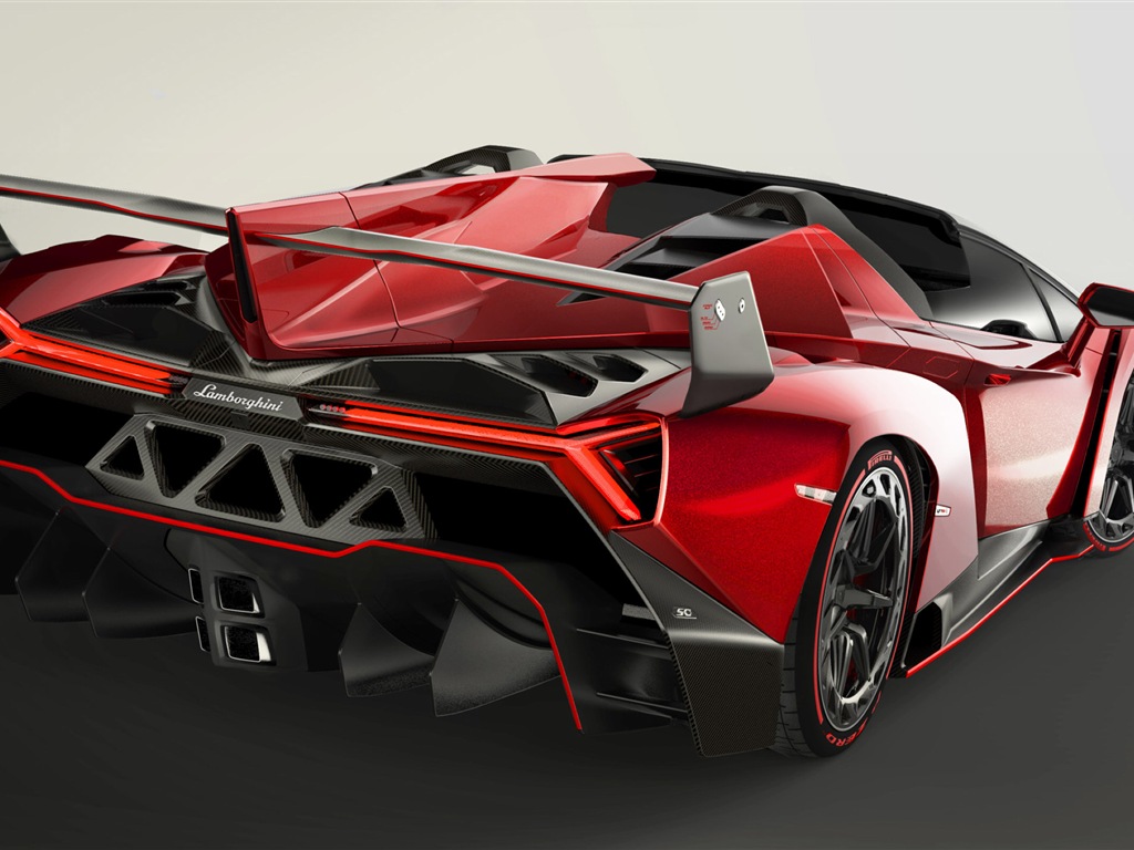 2014 Lamborghini Veneno Roadster rouge supercar écran HD #1 - 1024x768