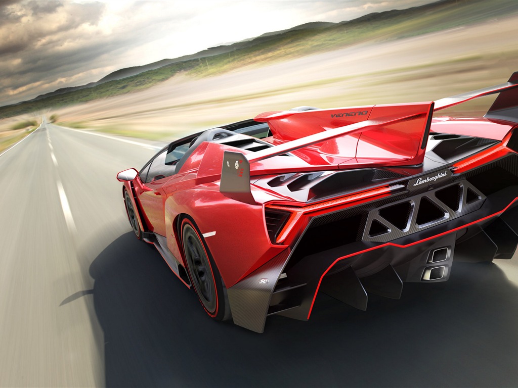 2014 Lamborghini Veneno Roadster rot Supersportwagen HD Wallpaper #2 - 1024x768