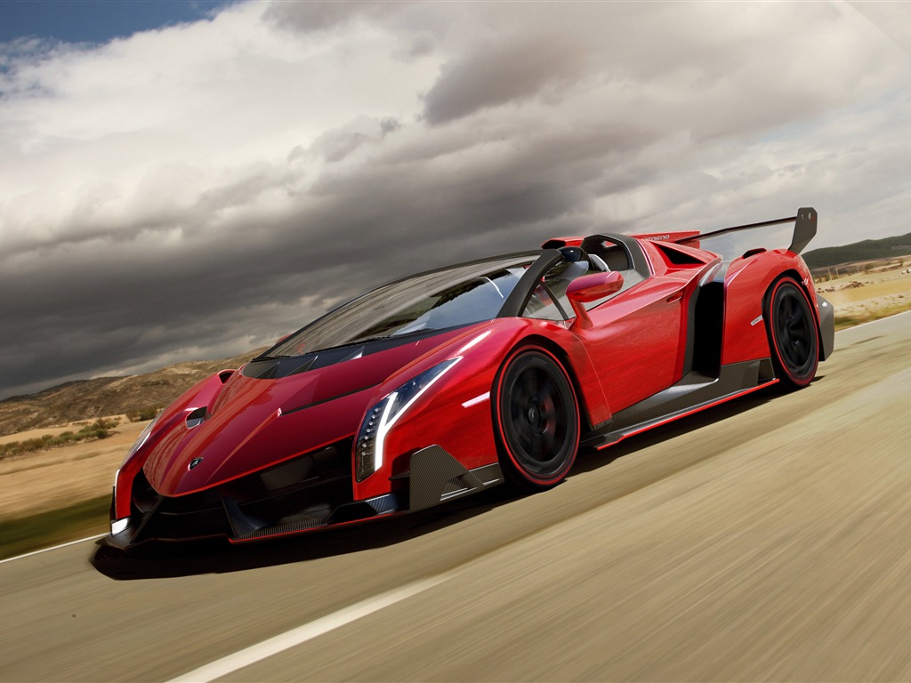 2014 Lamborghini Veneno Roadster rot Supersportwagen HD Wallpaper #3 - 1024x768