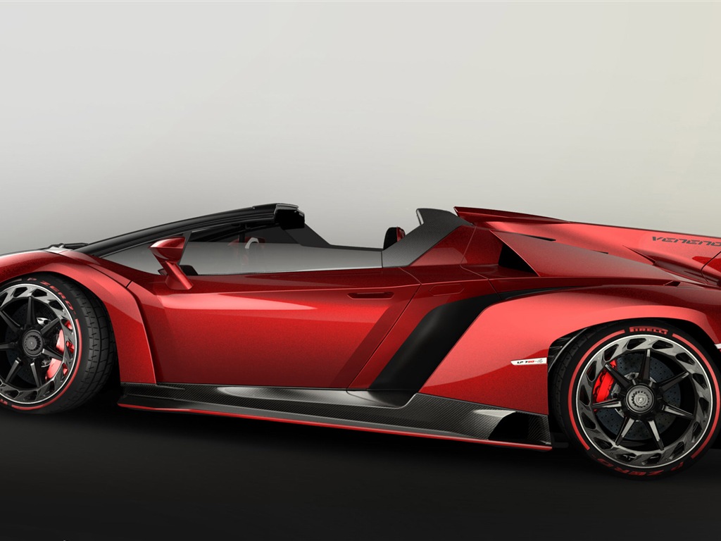 2014 兰博基尼 Veneno 红色跑车 高清壁纸4 - 1024x768