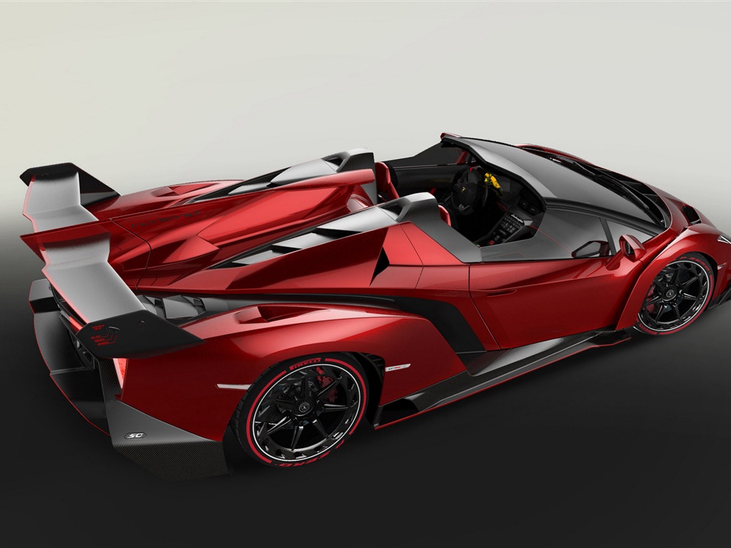 2014 Lamborghini Veneno Roadster rouge supercar écran HD #6 - 1024x768