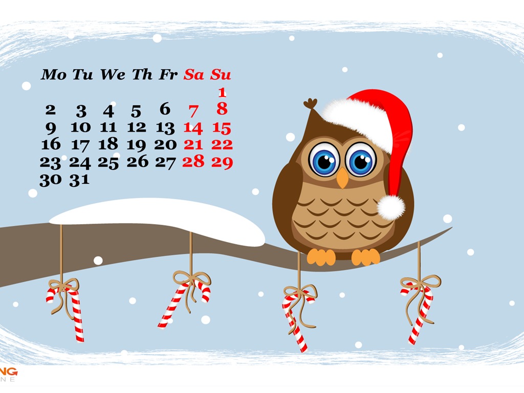 December 2013 Calendar wallpaper (1) #14 - 1024x768