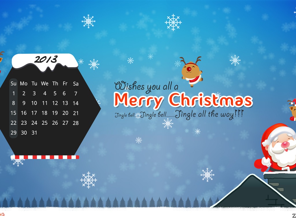 December 2013 Calendar wallpaper (2) #4 - 1024x768