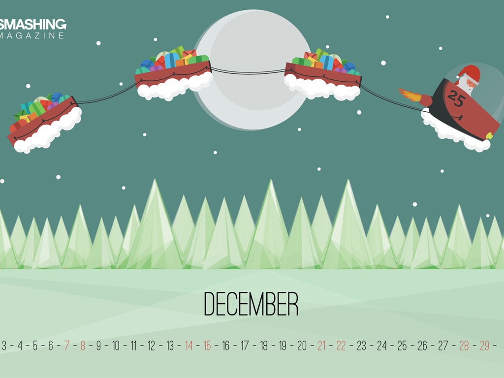December 2013 Calendar wallpaper (2) #6 - 1024x768