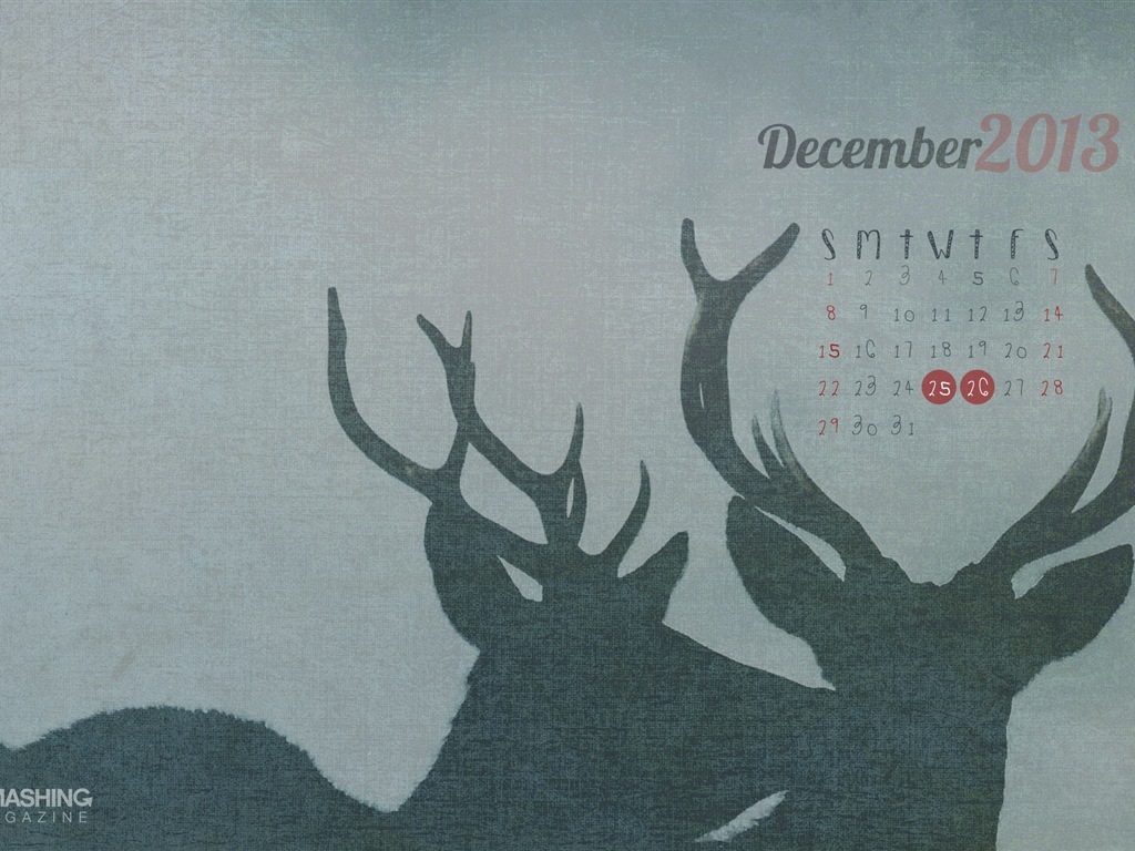 December 2013 Calendar wallpaper (2) #22 - 1024x768