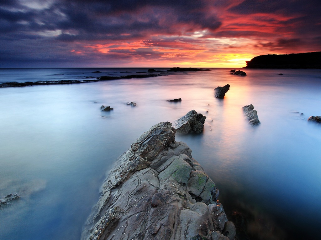Windows 8 主題壁紙：海灘的日出日落美景 #10 - 1024x768