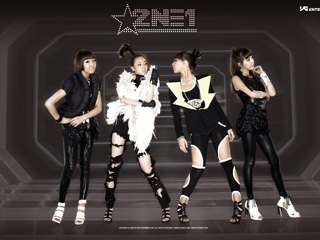 Korean music girls skupina 2NE1 HD tapety na plochu #11 - 1024x768