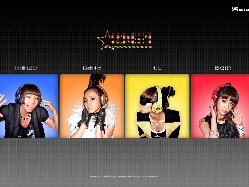 Korean music girls skupina 2NE1 HD tapety na plochu #16 - 1024x768