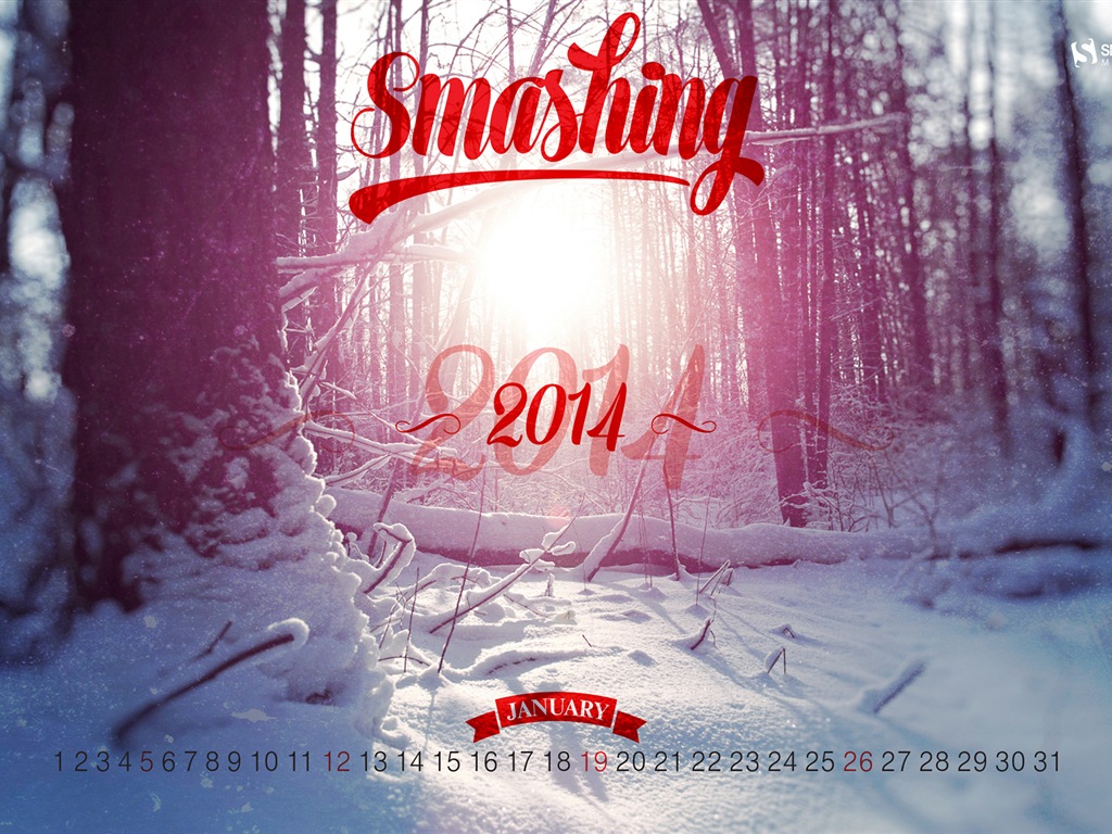 Januar 2014 Kalender Wallpaper (2) #11 - 1024x768