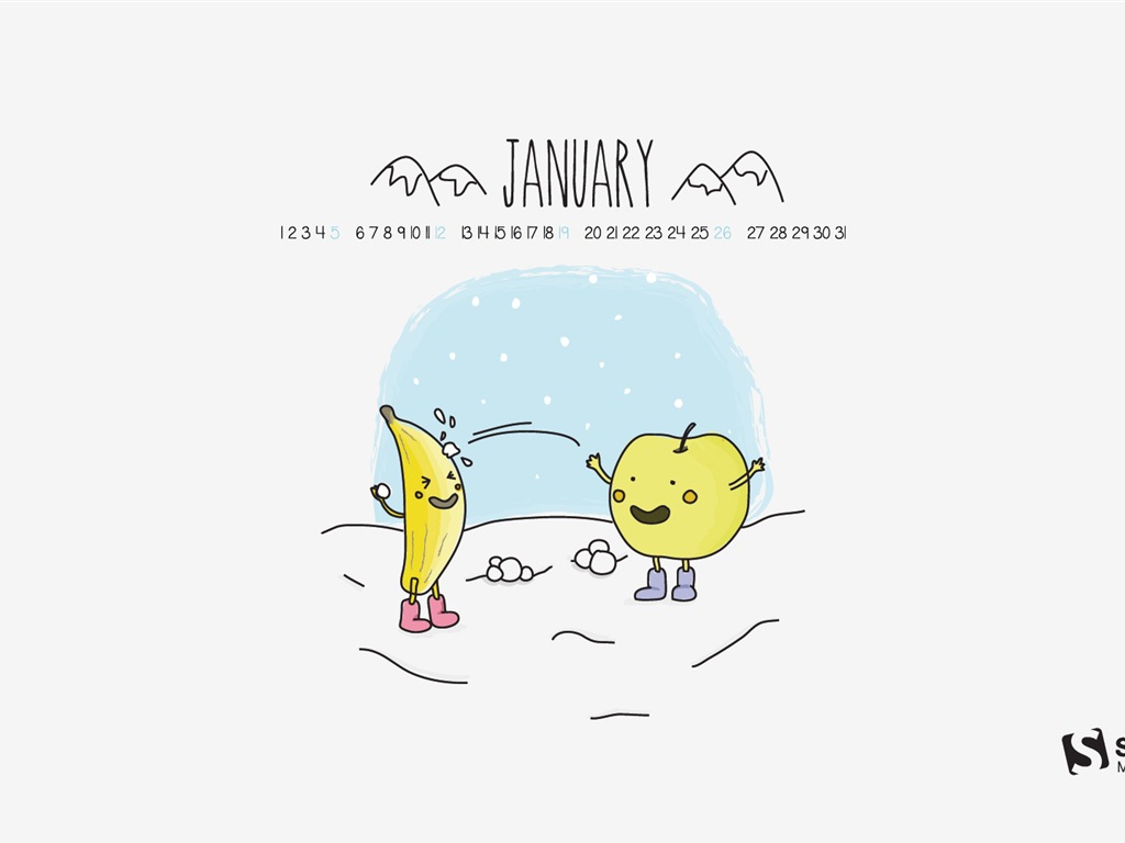 Januar 2014 Kalender Wallpaper (2) #15 - 1024x768