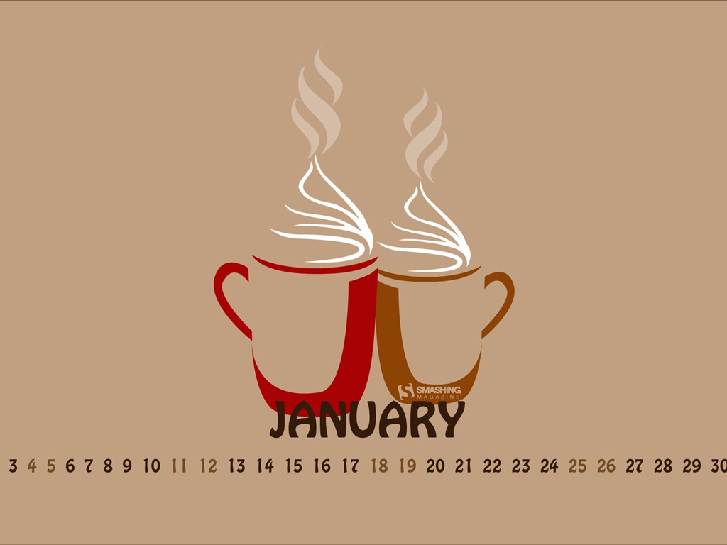 Januar 2014 Kalender Wallpaper (2) #18 - 1024x768