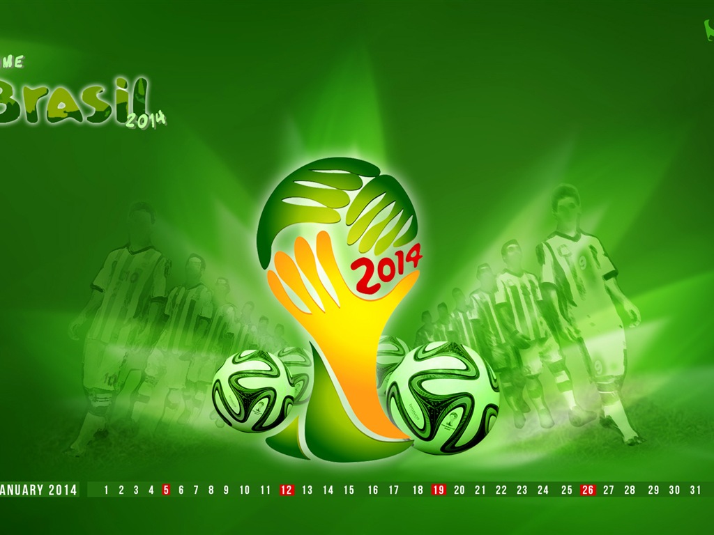 Januar 2014 Kalender Wallpaper (2) #20 - 1024x768