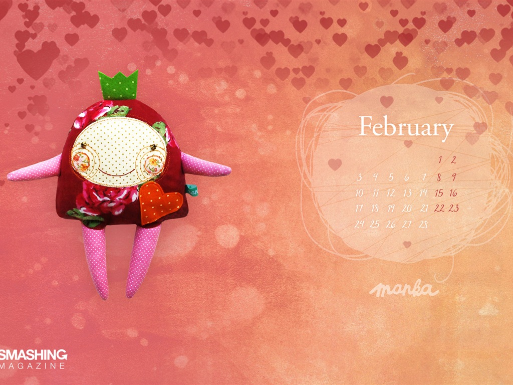 2014年2月 月曆壁紙(一) #16 - 1024x768