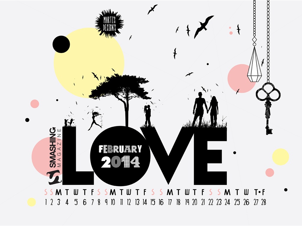 2014年2月 月曆壁紙(二) #4 - 1024x768