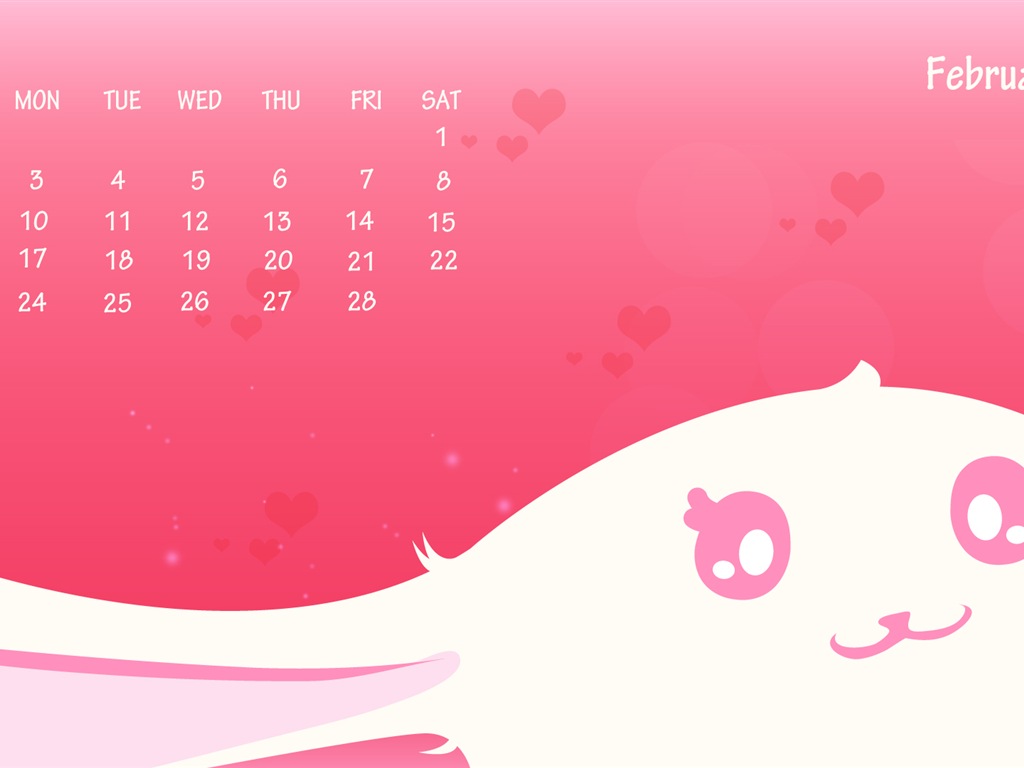 Februar 2014 Kalender Wallpaper (2) #6 - 1024x768