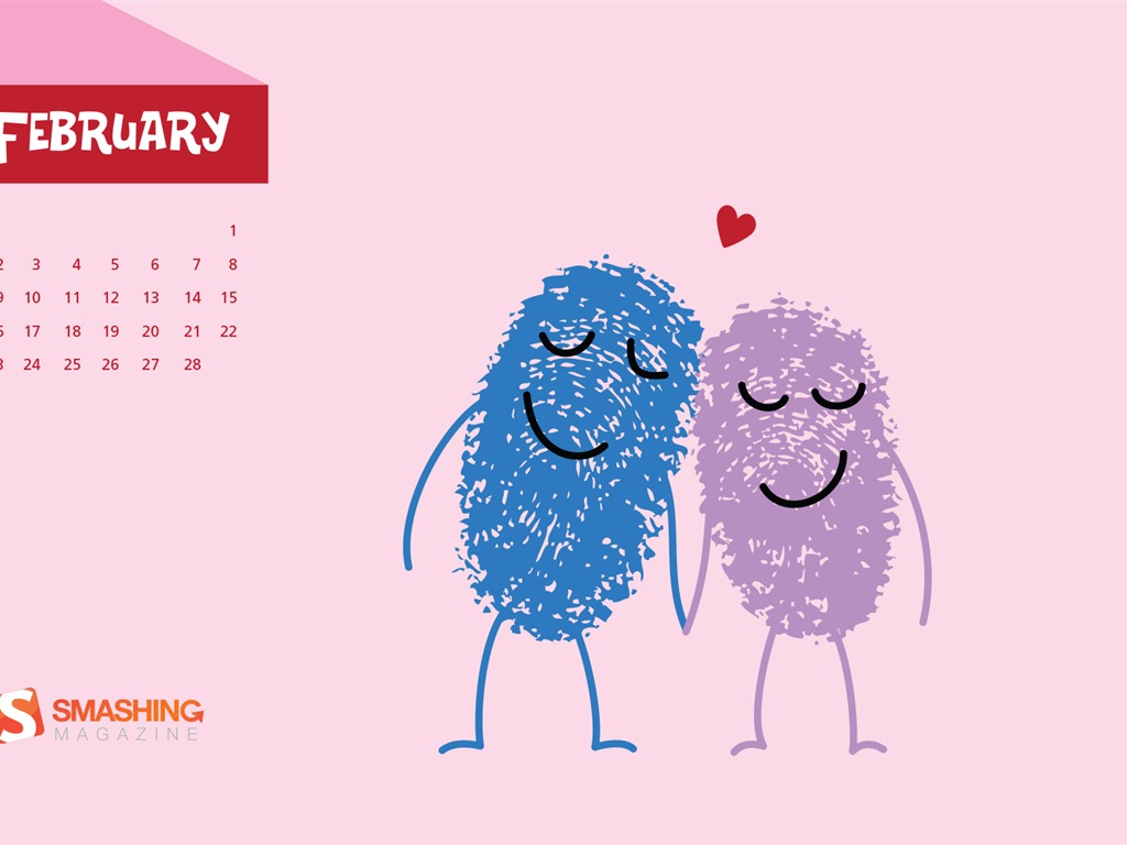 Februar 2014 Kalender Wallpaper (2) #11 - 1024x768