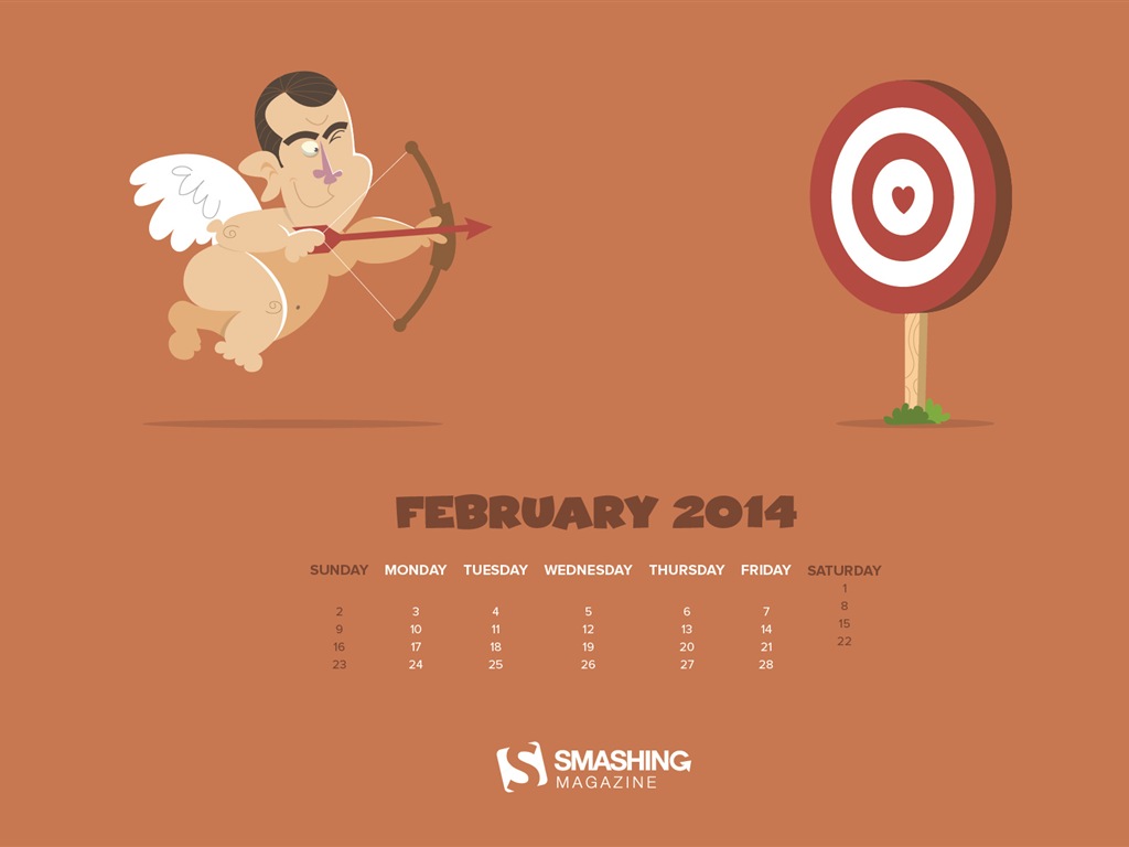 Februar 2014 Kalender Wallpaper (2) #17 - 1024x768
