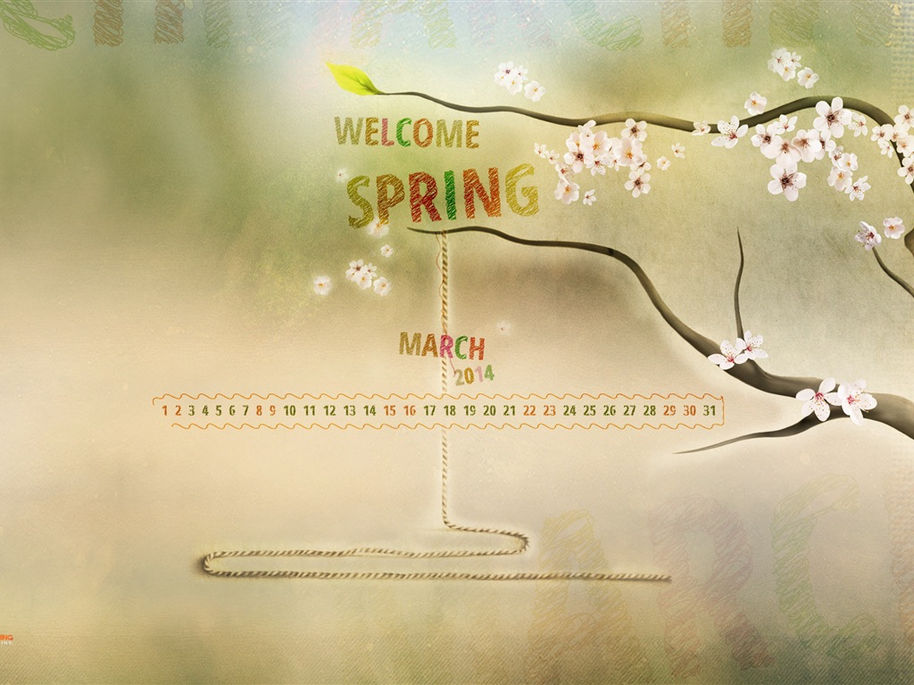 March 2014 calendar wallpaper (2) #17 - 1024x768