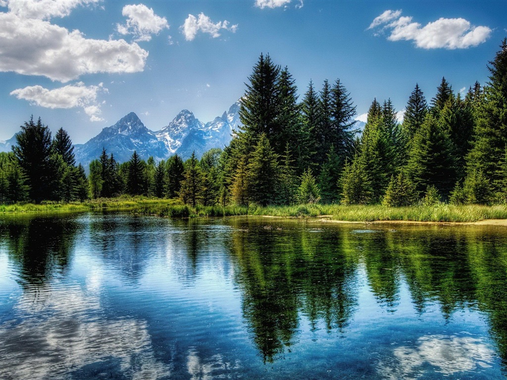 Réflexion dans le fond d'un paysage naturel de l'eau #17 - 1024x768