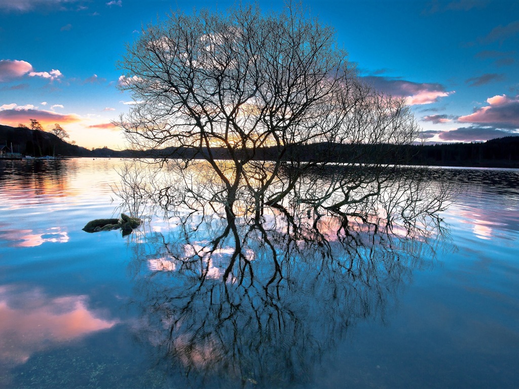 Réflexion dans le fond d'un paysage naturel de l'eau #19 - 1024x768