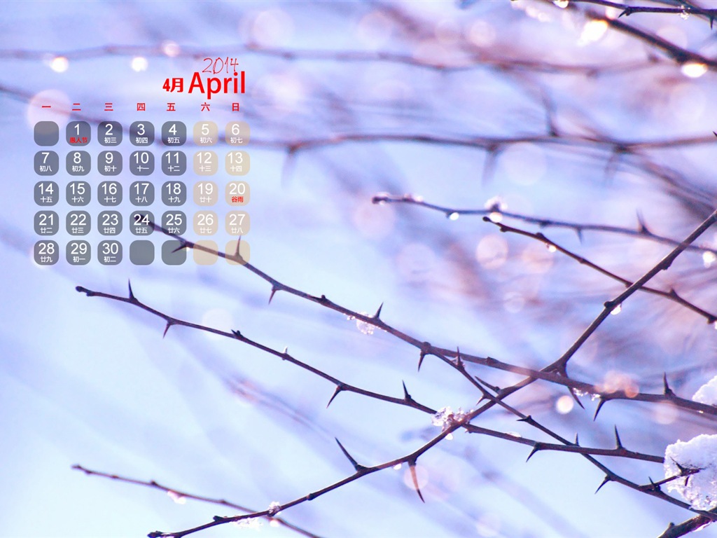 2014年4月 月曆壁紙(一) #5 - 1024x768