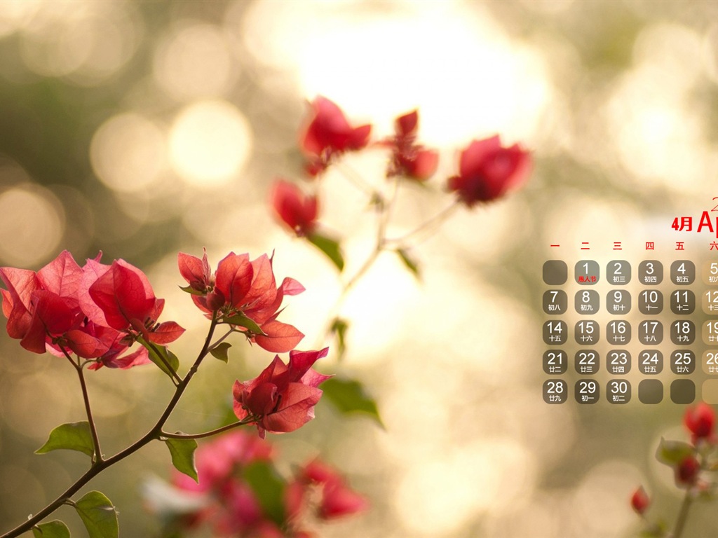 2014年4月 月曆壁紙(一) #6 - 1024x768