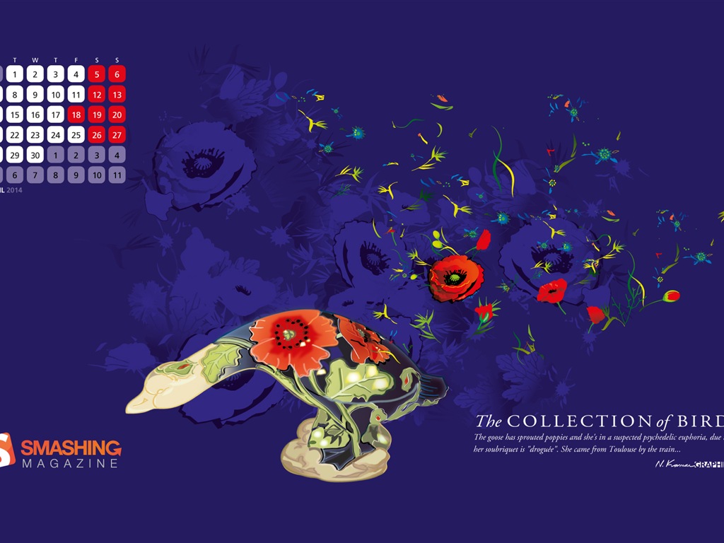 2014年4月 月曆壁紙(二) #17 - 1024x768